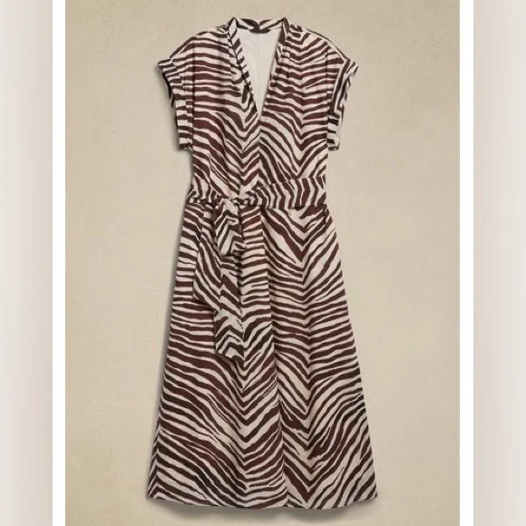 Banana Republic Factory Tie-waist Midi Shirtdress XS - Picture 3 of 5